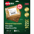 Avery Rectangle Waterproof Labels 3-1/3" x 4" , Permanent Adhesive, for Laser Printers
