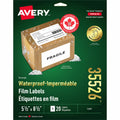 Avery Waterproof Labels 5-1/2" x 8-1/2" , Permanent Adhesive, for Laser Printers