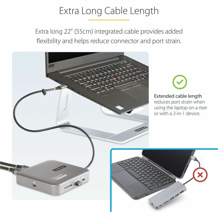 Alternate-Image3 Image for StarTech.com USB C Docking Station, Dual 4K 60Hz HDMI, compatible with MacBook Pro (M1/M2/M3/M4) and Windows, 10Gbps USB Hub, GbE, 100W PD