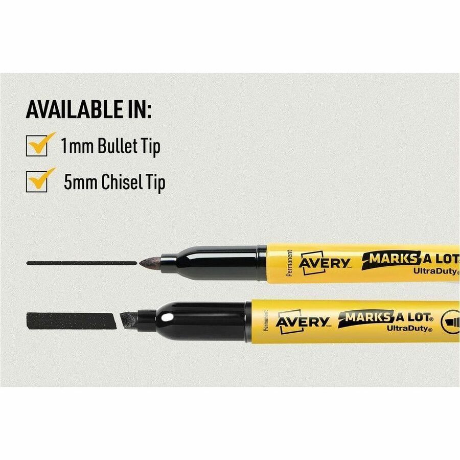 Avery Marks A Lot&reg; UltraDuty&reg; Markers Bullet Tip, Assorted Colours, Pack of 4 - 29848