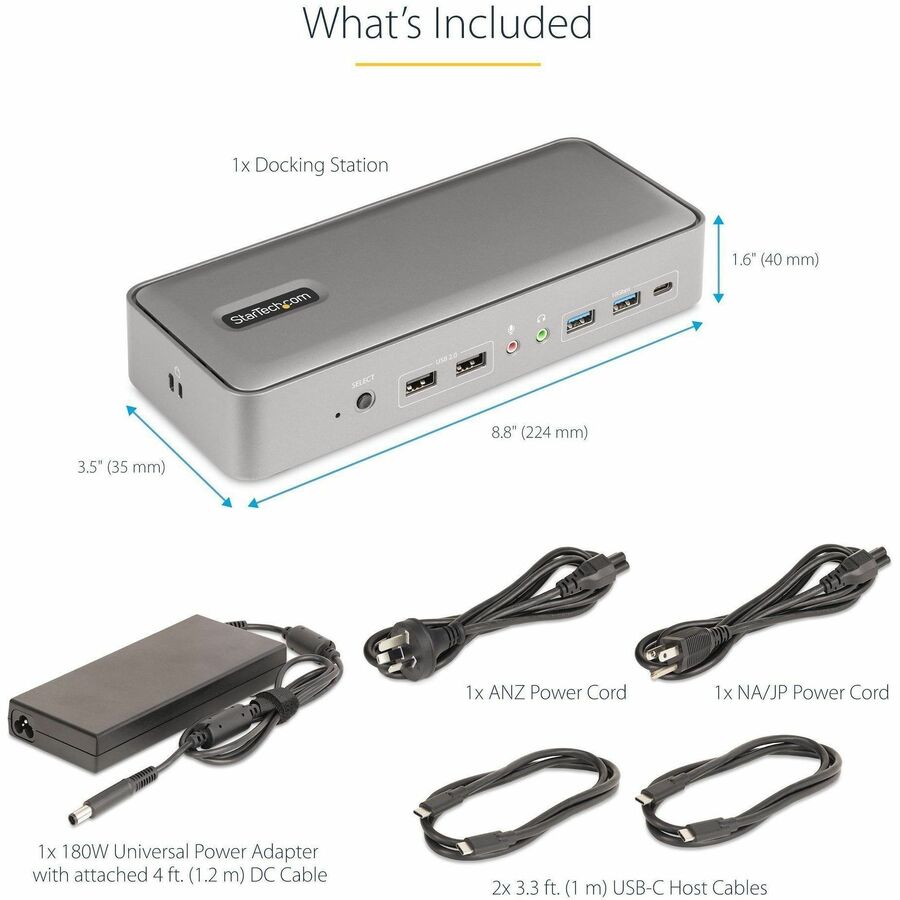 Alternate-Image7 Image for StarTech.com Dual-Laptop USB-C KVM Docking Station, Dual Monitor 4K 60Hz DisplayPort KVM Dock, 5x USB Hub, GbE, 90W/45W PD, Windows/Mac