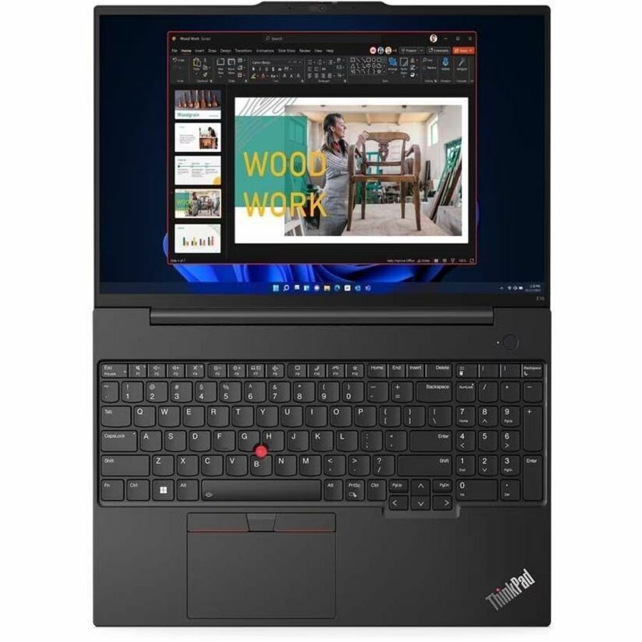 Alternate-Image1 Image for Lenovo ThinkPad E16 Gen 1 21JN0040US 16" Touchscreen Notebook - WUXGA - Intel Core i5 13th Gen i5-1335U - 16 GB - 512 GB SSD - English Keyboard - Graphite Black