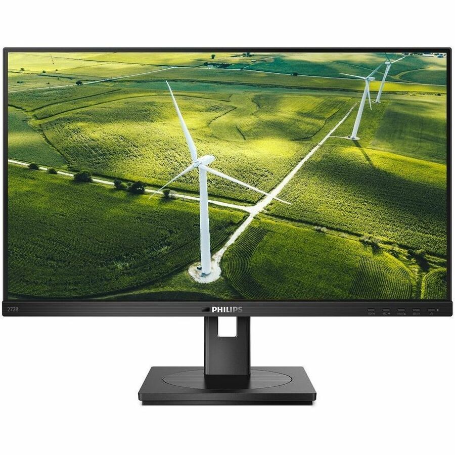 Front Image for PHILIPS 272B1G - 27 inch Monitor, LED, FHD, VGA, DVI, HDMI, DP, USB-Hub, EPEAT, 4 Year Manufacturer Warranty - 27"