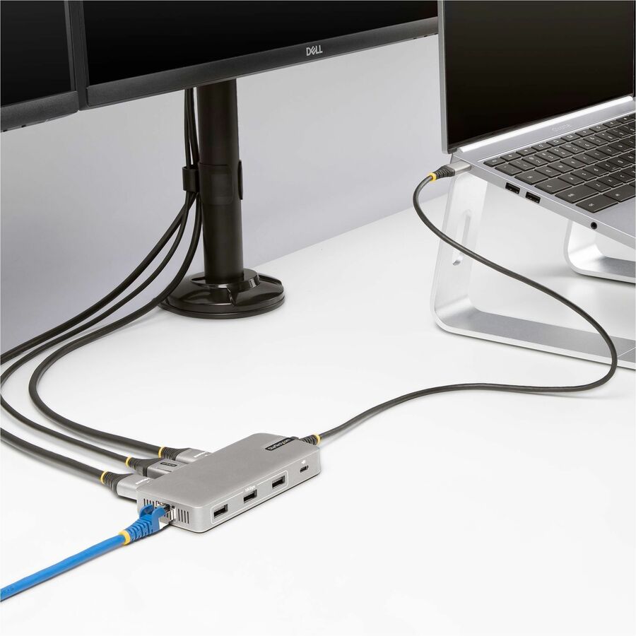 Alternate-Image6 Image for StarTech.com USB-C Triple-Monitor Multiport Adapter, HDMI & DisplayPort, 3x 10Gbps USB Hub, PD Pass-Through, GbE, Travel Docking Station