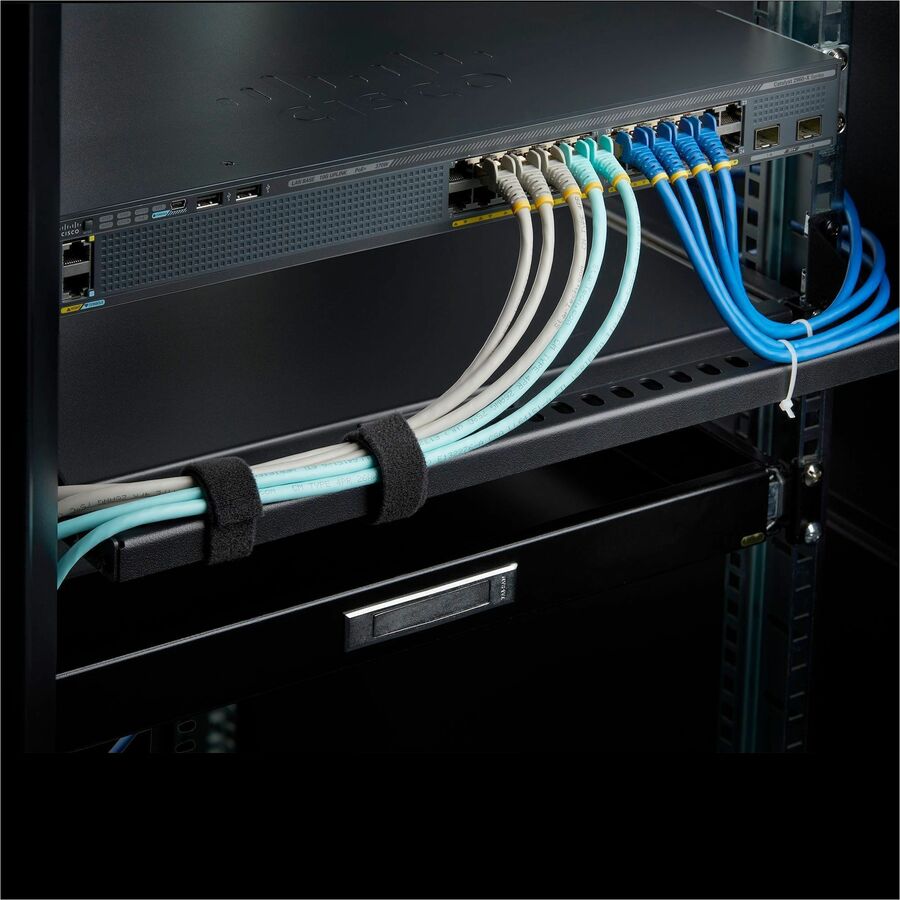 Alternate-Image5 Image for StarTech.com 1U Horizontal Cable Management Bar w/Adjustable Depth, 19" Rack-Mountable Lacing Bar For Organized Racks/Cabinets/Patch Panel