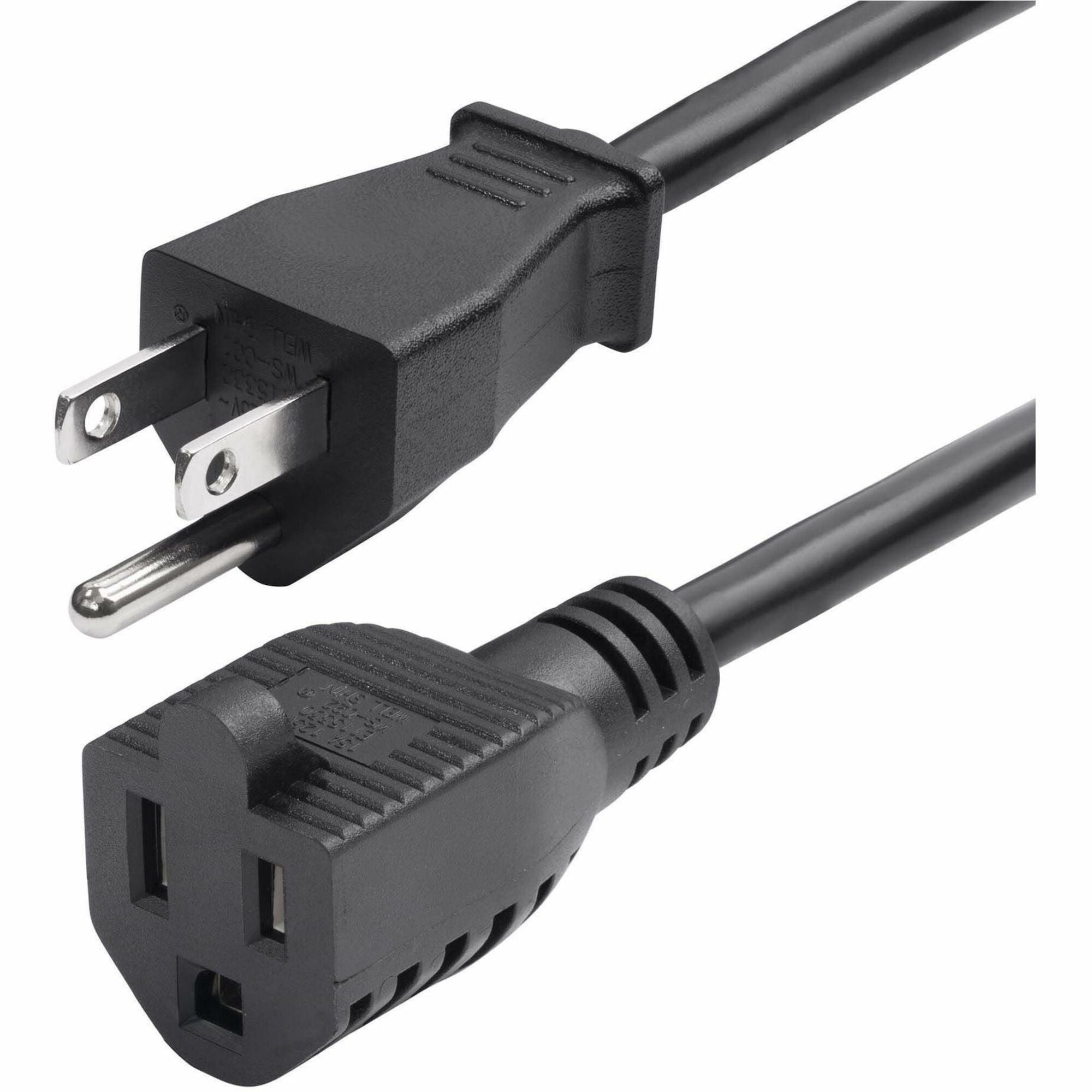 Main Image for StarTech.com 10ft (3m) Power Extension Cord, NEMA 5-15P to NEMA 5-15R AC Power Cable, 10A 125V, 18AWG, UL Listed