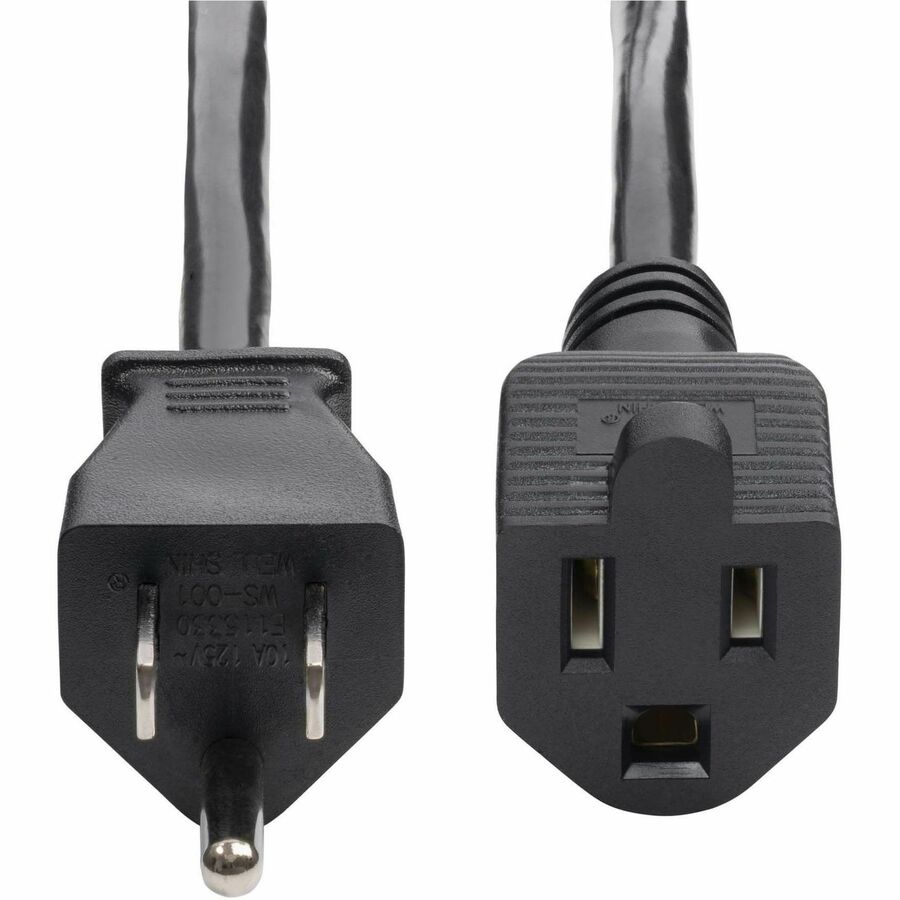 Alternate-Image3 Image for StarTech.com 10ft (3m) Power Extension Cord, NEMA 5-15P to NEMA 5-15R AC Power Cable, 10A 125V, 18AWG, UL Listed