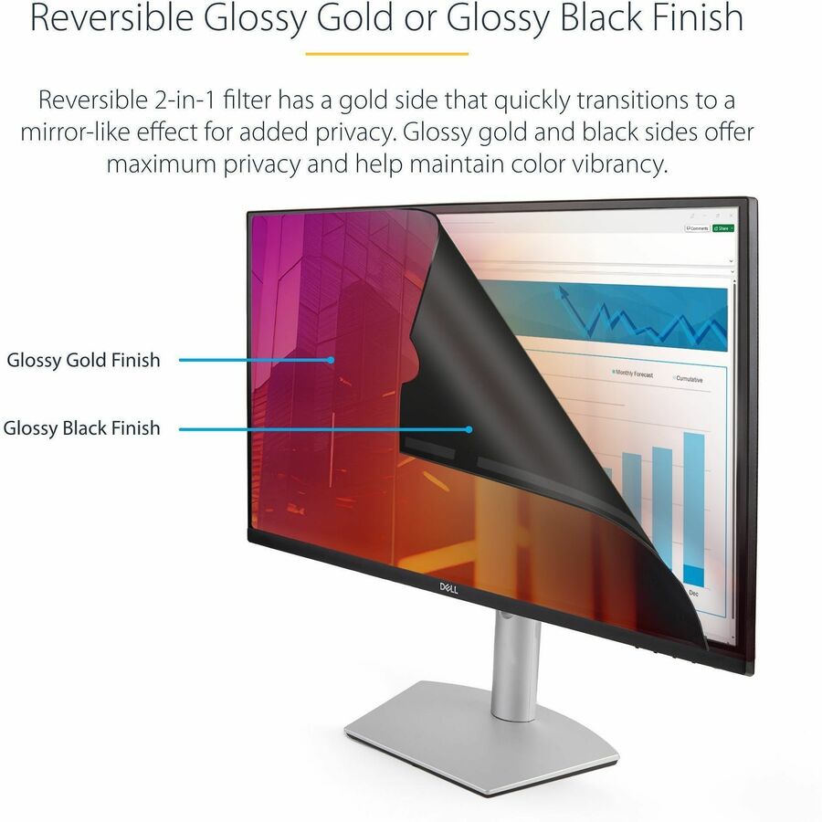 Alternate-Image2 Image for StarTech.com 27-inch 16:9 Gold Monitor Privacy Screen, Reversible Filter w/Enhanced Privacy, Screen Protector/Shield, +/- 30&deg; View Angle