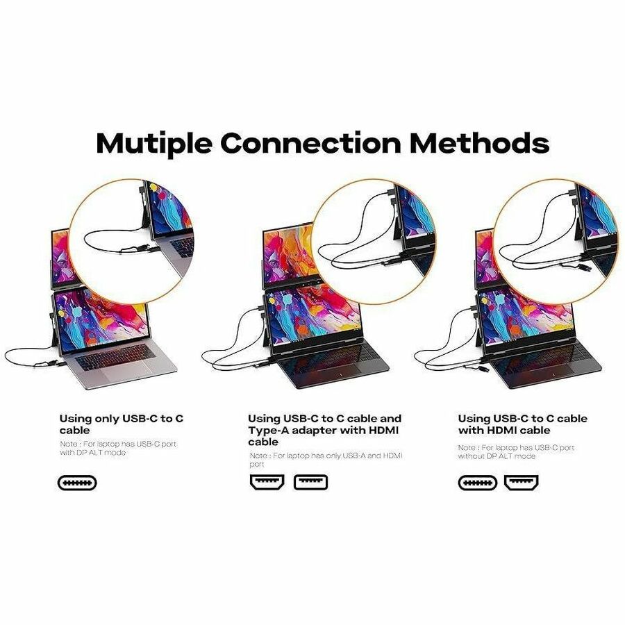 Alternate-Image6 Image for Duex Float Mobile Pixels 15.6" Stacked Portable Screens, Full HD IPS 1080P Touchscreen Monitor with Built-in Kickstand, USB Type-C/HDMI Plug and Play, Support Windows/Mac/Android/ChromeOS/Switch