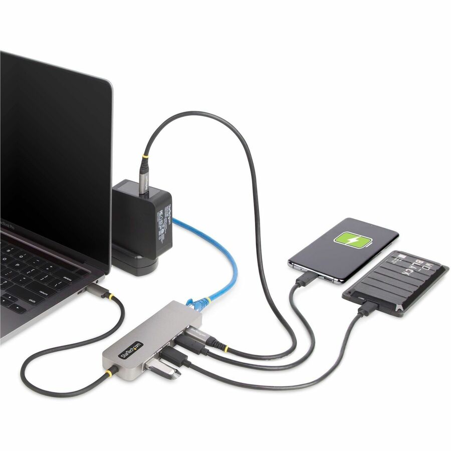 Alternate-Image6 Image for StarTech.com 3-Port USB-C Hub with 2.5 Gb Ethernet and 100W PD Passthrough - USB-C to 2x USB-A/1x USB-C, USB 3.2 10Gbps Type-C Adapter Hub