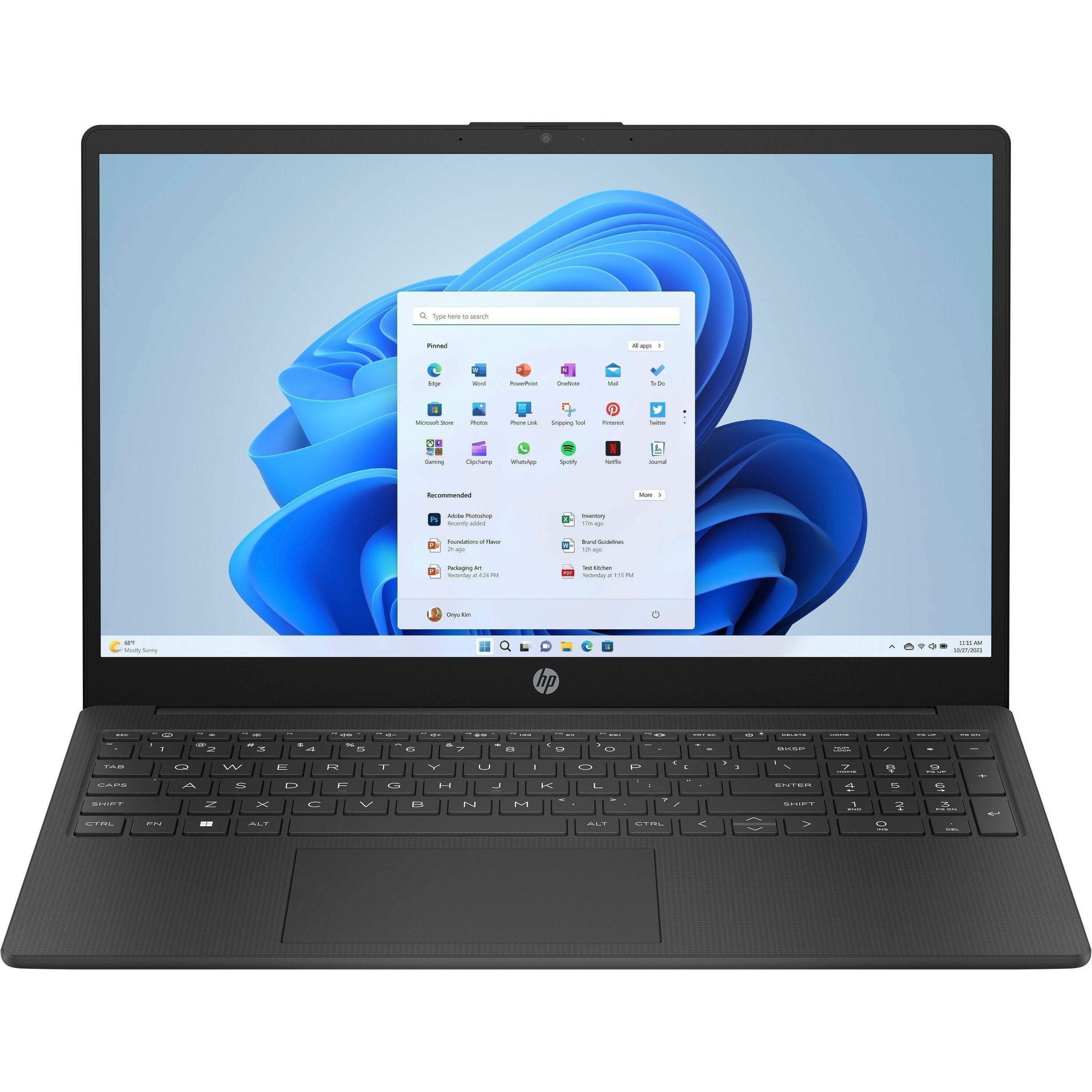 Main Image for HP ca 15.6" Notebook - HD - 1366 x 768 - (Intel N-Series N100 Quad-core (4 Core) - 4 GB Total RAM - 128 GB Flash Memory - Jet Black - Refurbished
