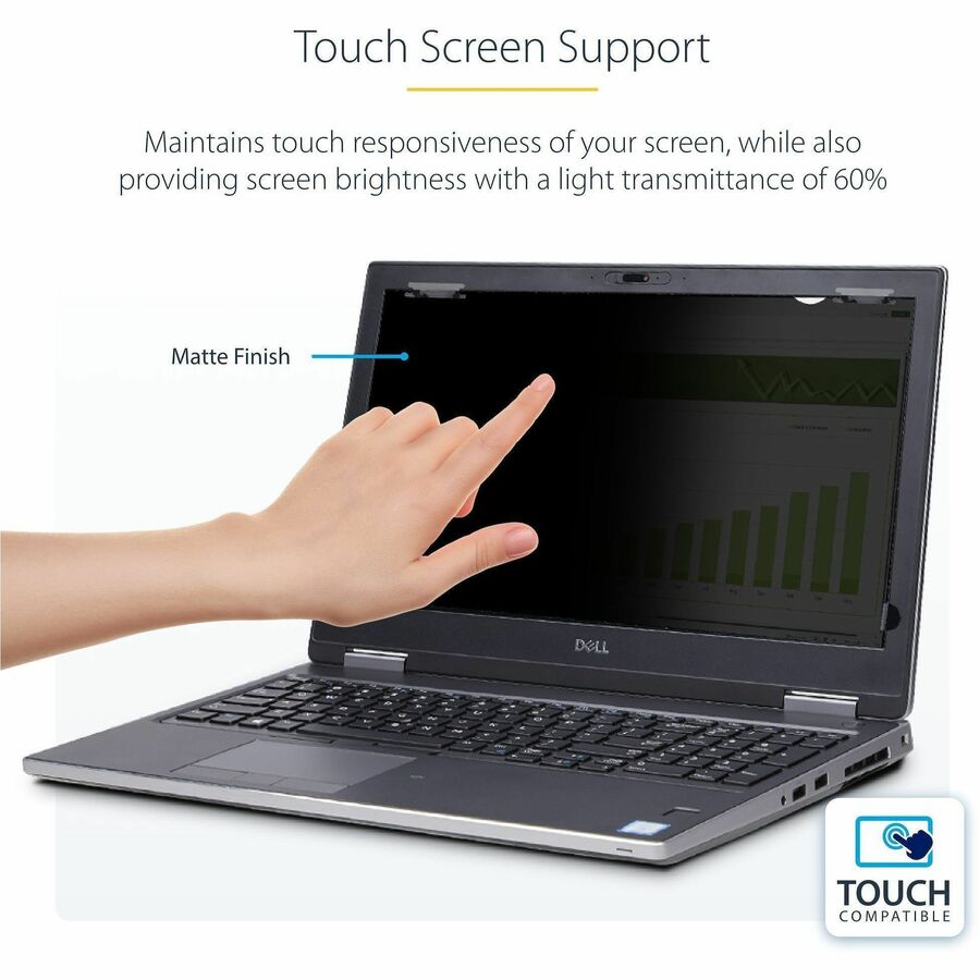 Alternate-Image3 Image for StarTech.com 16-inch 16:10 Flip-Up Privacy Screen w/Touch, Anti-Glare Privacy Filter, Laptop Monitor Screen Protector, Blue Light Filter