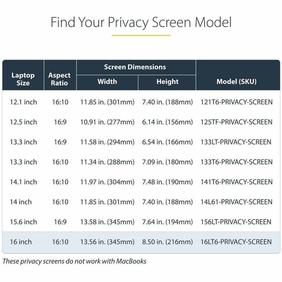 Alternate-Image6 Image for StarTech.com 16-inch 16:10 Flip-Up Privacy Screen w/Touch, Anti-Glare Privacy Filter, Laptop Monitor Screen Protector, Blue Light Filter