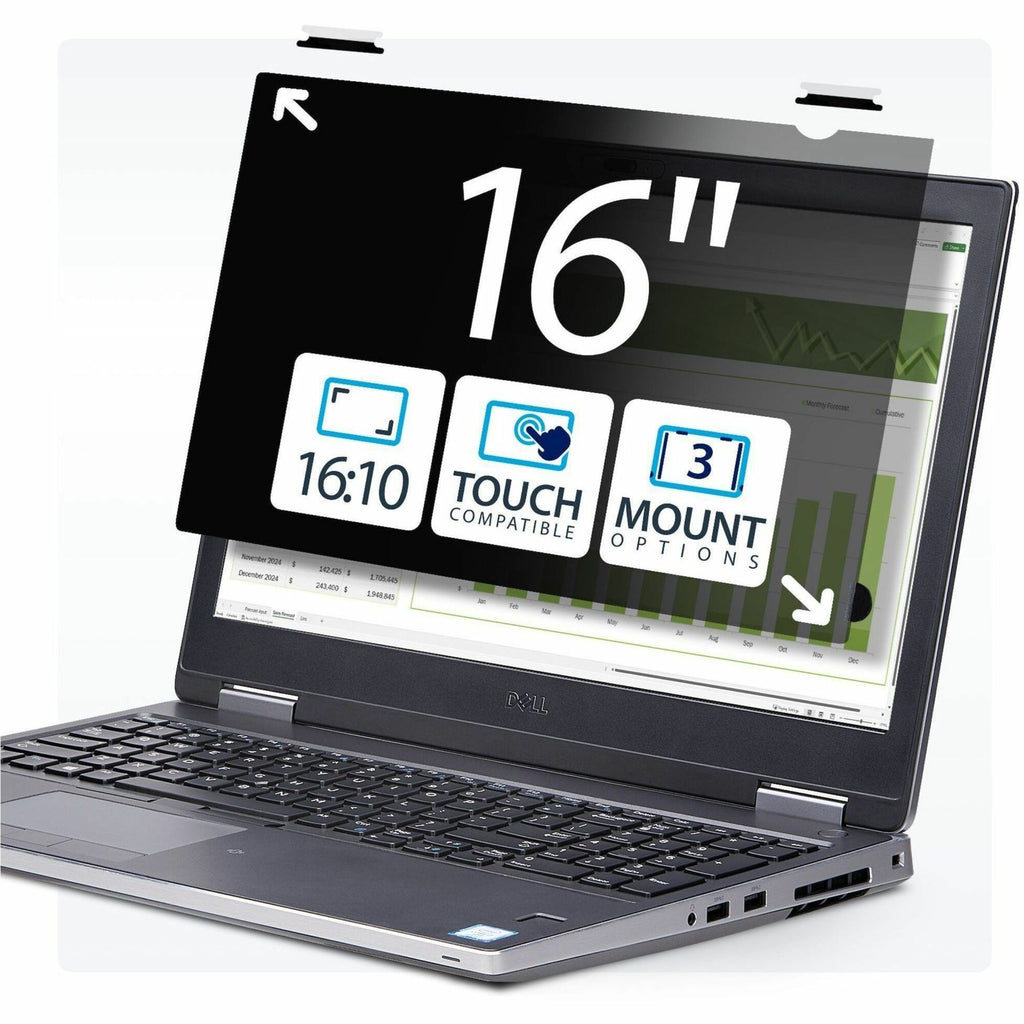 Main Image for StarTech.com 16-inch 16:10 Flip-Up Privacy Screen w/Touch, Anti-Glare Privacy Filter, Laptop Monitor Screen Protector, Blue Light Filter