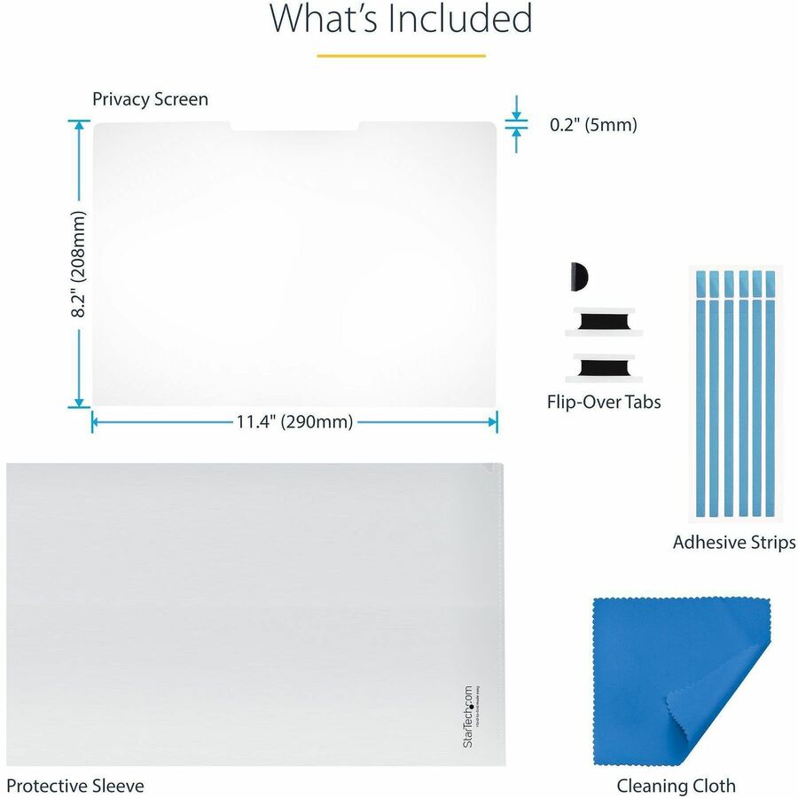 Alternate-Image7 Image for StarTech.com 13.5-inch 3:2 Flip-Over Privacy Screen w/Touch, Anti-Glare Privacy Filter, Laptop Monitor Screen Protector, Blue Light Filter
