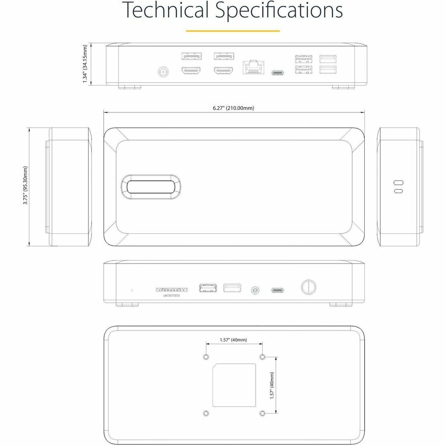 Alternate-Image9 Image for StarTech.com Universal USB4 & Thunderbolt 4 Docking Station, Quad Display on Windows, Dual Display on MacBook, HDMI DP Dock, 98W Charging