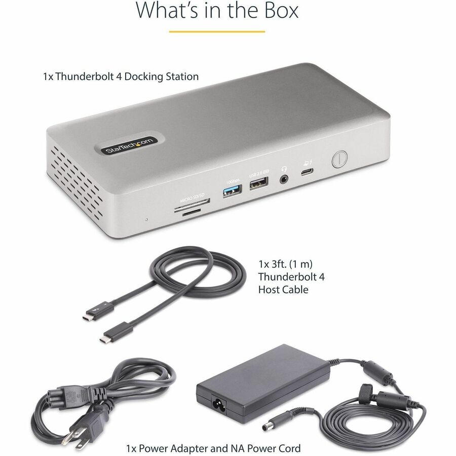 Alternate-Image8 Image for StarTech.com Universal USB4 & Thunderbolt 4 Docking Station, Quad Display on Windows, Dual Display on MacBook, HDMI DP Dock, 98W Charging