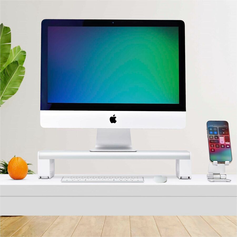 Alternate-Image3 Image for StarTech.com Ergonomic Monitor Riser Stand, Up to 33lb/15kg, Fixed height 3.5in/9cm, Desktop Computer Monitor/Laptop Riser, Steel Platform