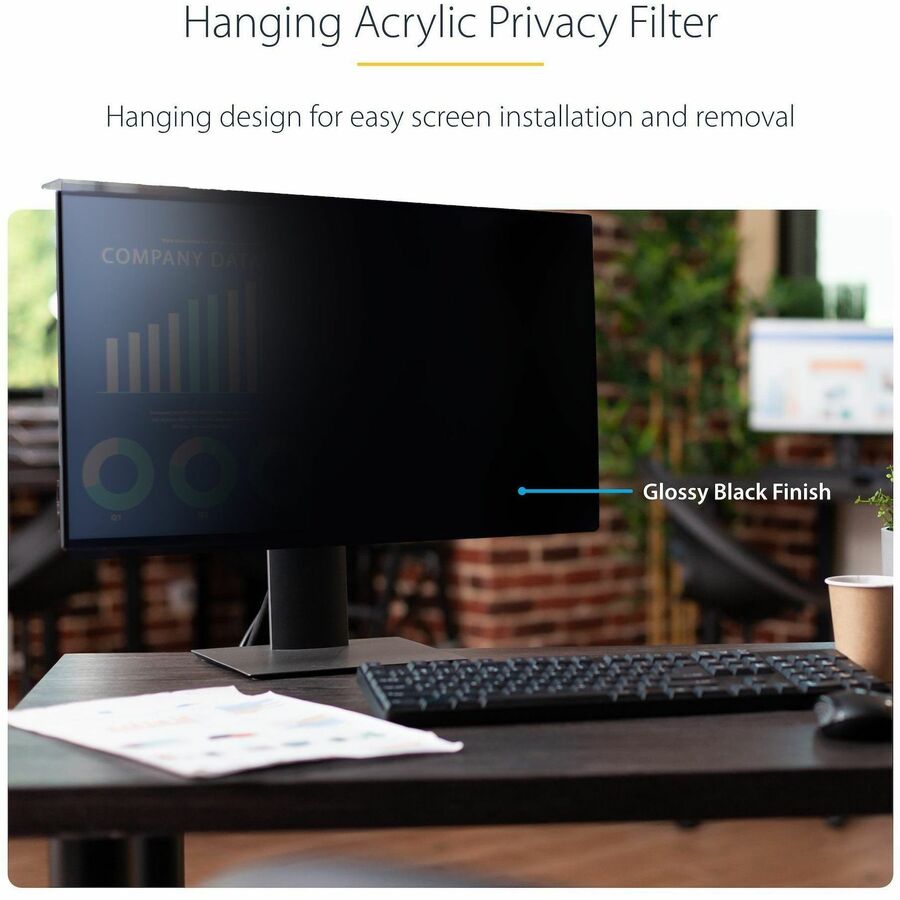 Alternate-Image2 Image for StarTech.com 27-inch 16:9 Computer Monitor Privacy Screen, Hanging Acrylic Filter, Monitor Screen Protector/Shield, +/- 30 Deg., Glossy