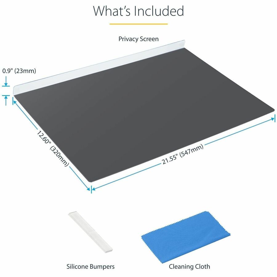 Alternate-Image7 Image for StarTech.com 24-inch 16:9 Computer Monitor Privacy Screen, Hanging Acrylic Filter, Monitor Screen Protector/Shield, +/- 30 Deg., Glossy