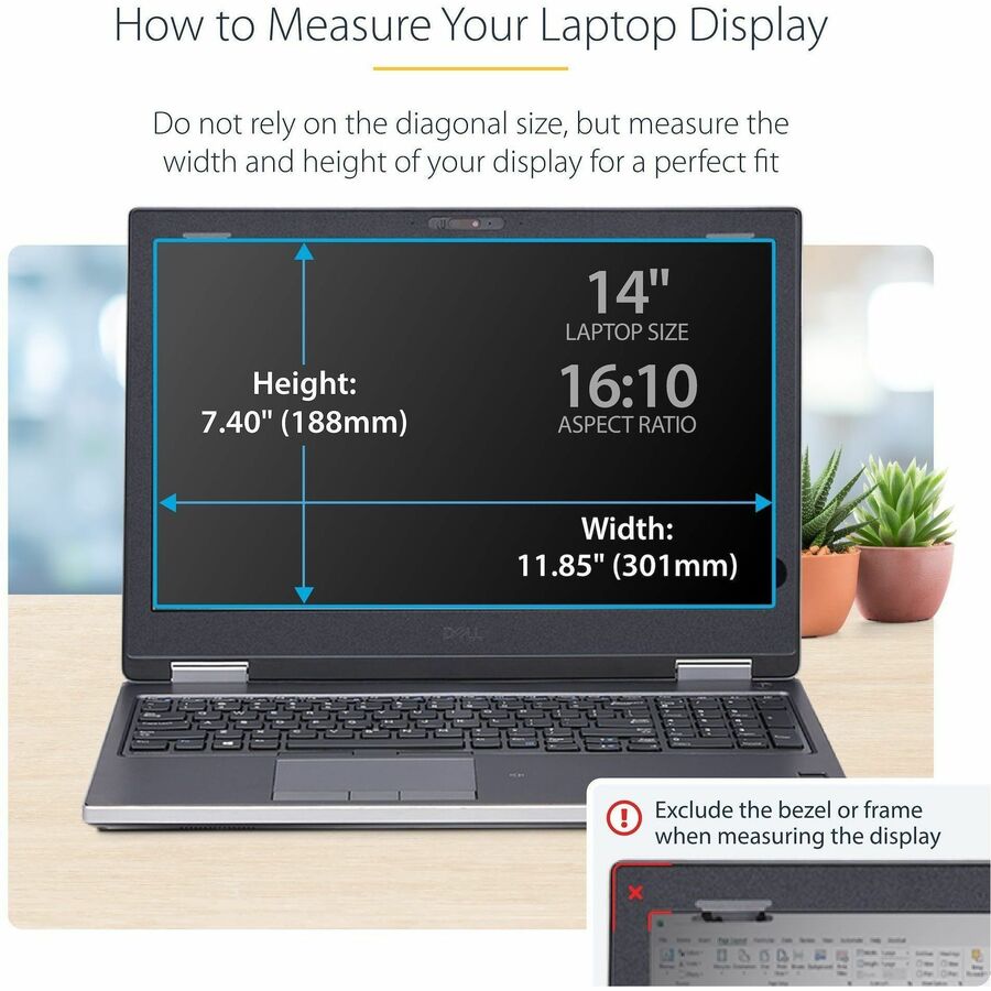 Alternate-Image5 Image for StarTech.com 14-inch 16:10 Flip-Up Privacy Screen with Touch, Anti-Glare Blue Light Filter, Laptop Monitor Screen Protector
