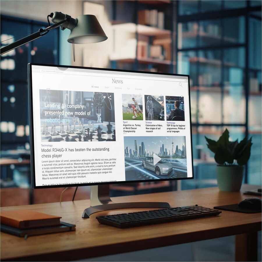 Life-Style Image for StarTech.com 24-inch 16:9 Anti-Blue Light Filter, BlueLight Screen Filter for 24in Computer Monitor, Reduces Eye Strain, TAA Compliant