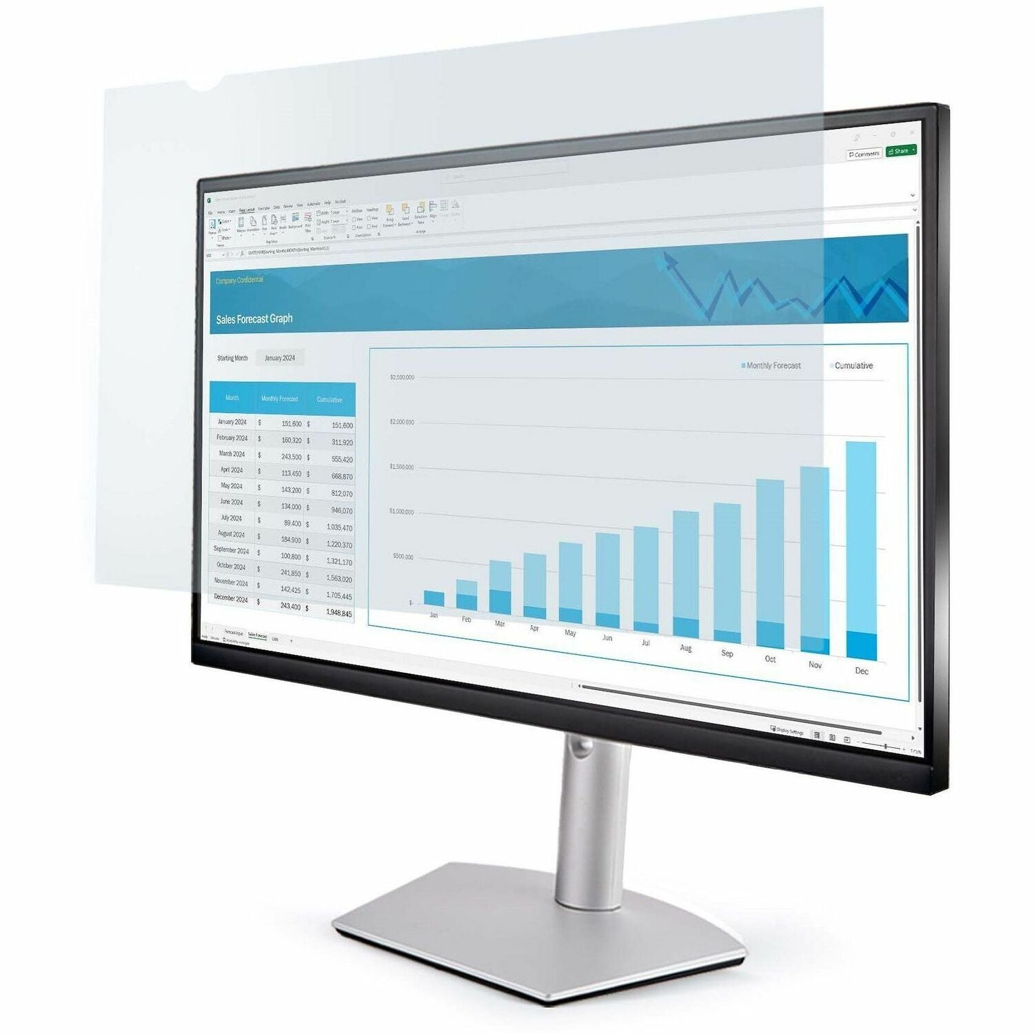 Main Image for StarTech.com 24-inch 16:9 Anti-Blue Light Filter, BlueLight Screen Filter for 24in Computer Monitor, Reduces Eye Strain, TAA Compliant