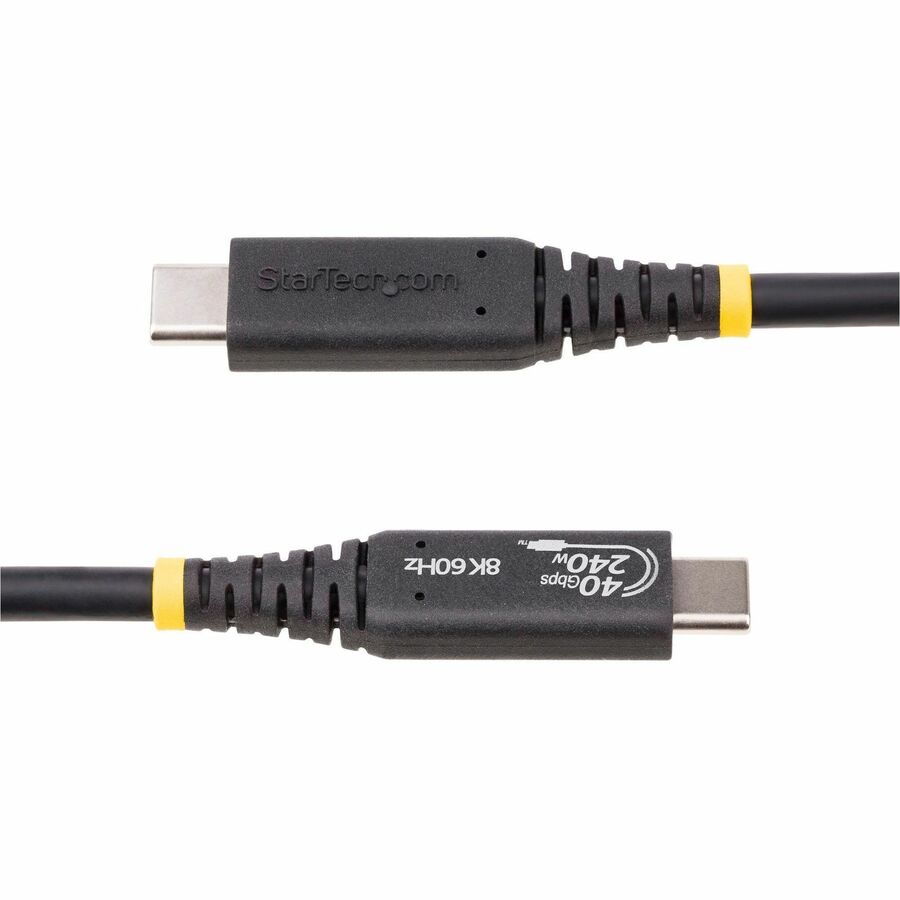 Alternate-Image3 Image for StarTech.com 1m (3.3ft) USB4 Cable, USB-IF Certified USB-C Cable, 40 Gbps, 240W PD 3.1, 8K 60Hz, Compatible w/Thunderbolt/USB 3.2 Ports