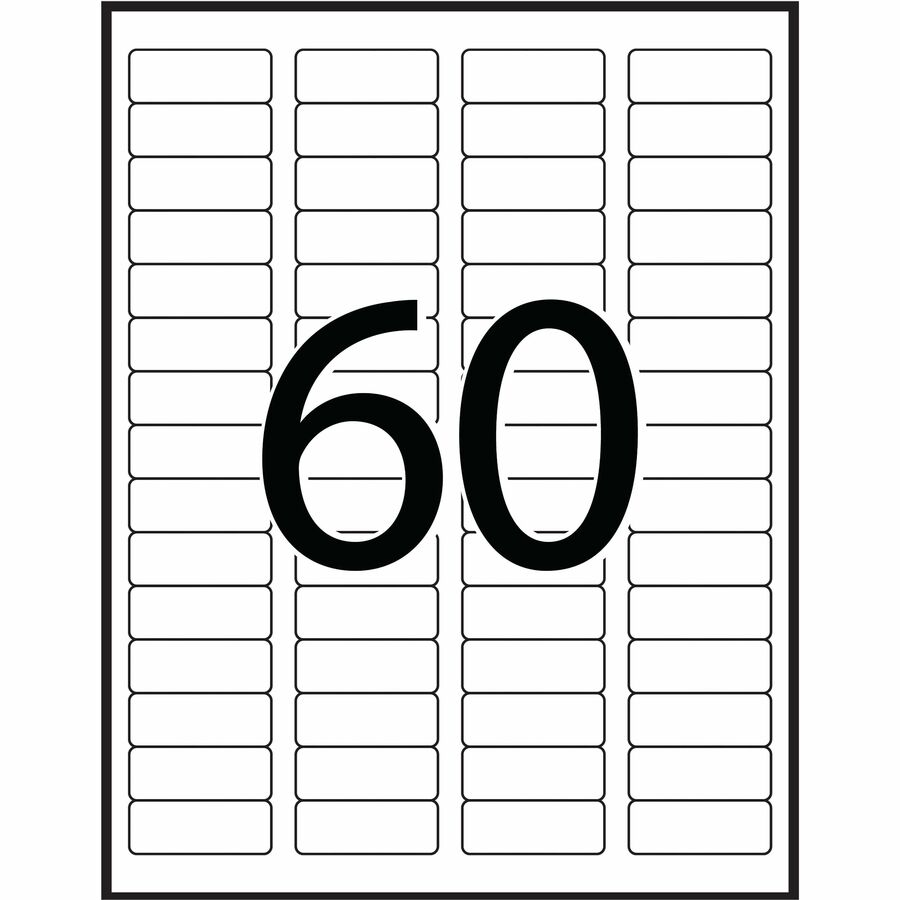 Rectangle Waterproof Labels with Sure Feed™ Technology TrueBlock&reg; 2/3" x 1-3/4" , Permanent Adhesive, for Laser Printers - 75521