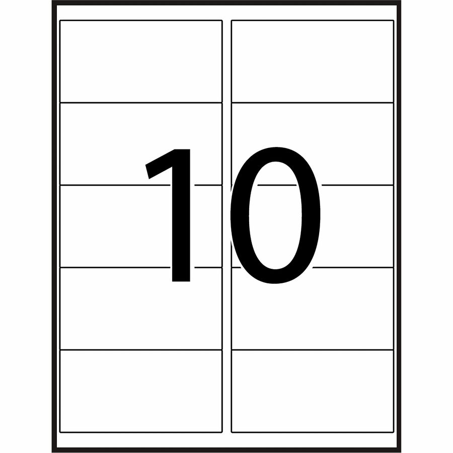 Avery Rectangle Waterproof Labels with Sure Feed™ Technology TrueBlock&reg; 2" x 4" , Permanent Adhesive, for Laser Printers - 75523