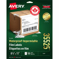 Avery Rectangle Waterproof Labels TrueBlock&reg; 11" x 8-1/2" , Permanent Adhesive, for Laser Printers