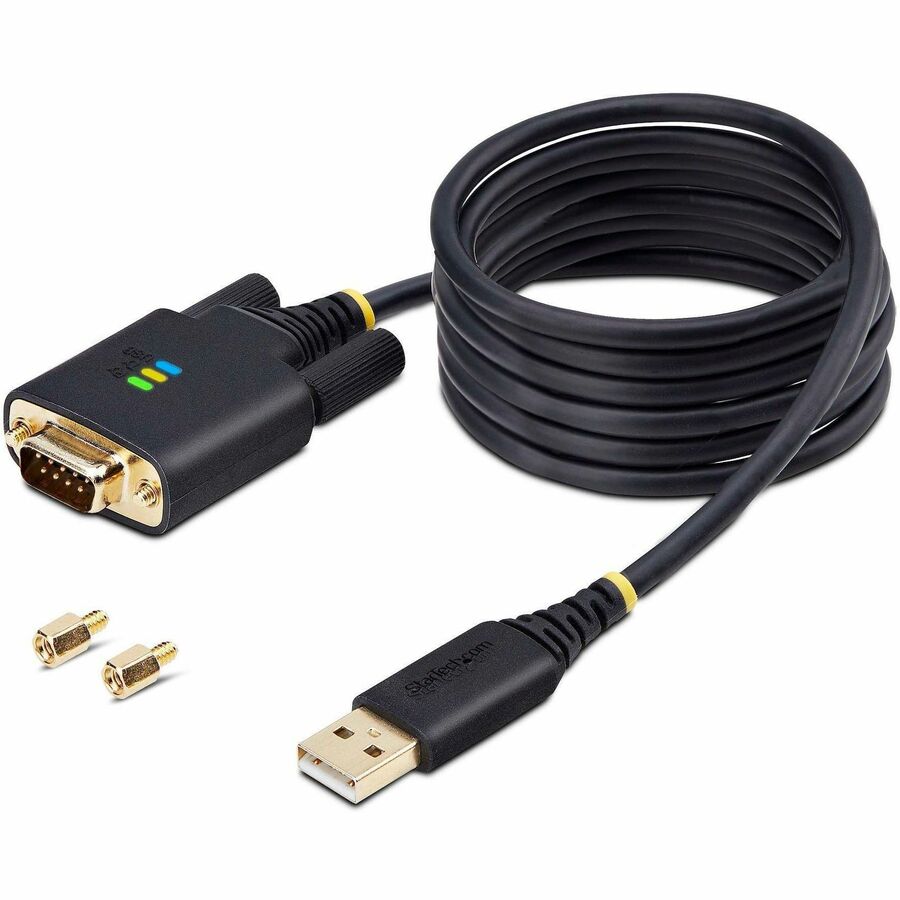 Alternate-Image8 Image for StarTech.com 6.6ft/2m USB to Null Modem Serial Adapter Cable, COM Retention, FTDI, RS232, Changeable DB9 Screws/Nuts, Windows/macOS/Linux