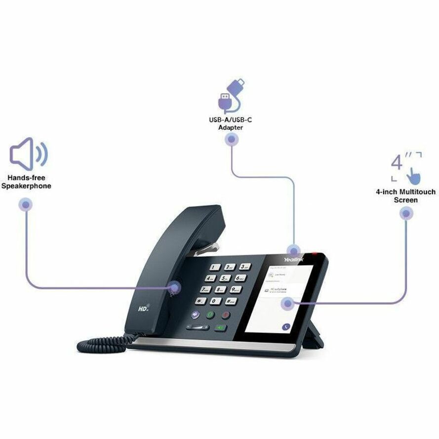 Alternate-Image3 Image for Yealink MP45 IP Phone - Corded - Corded - Wall Mountable, Desktop