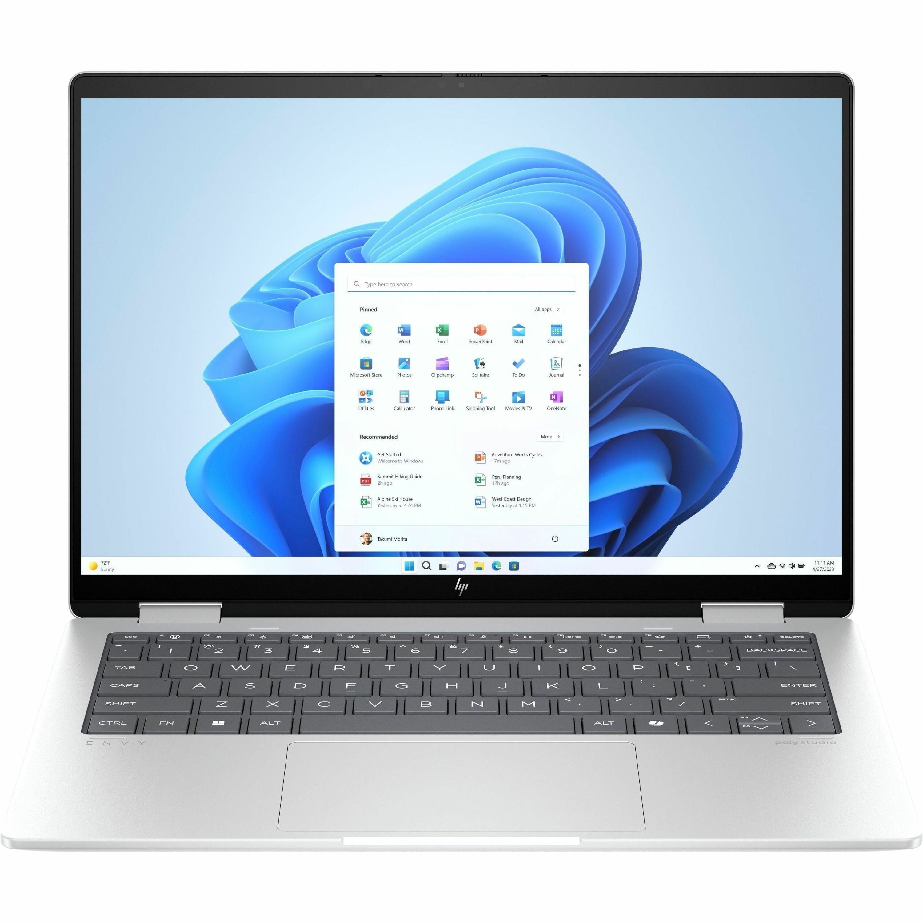 Main Image for HP ENVY x360 14-fa0000 14-fa0023dx 14" Touchscreen Convertible 2 in 1 Notebook - WUXGA - AMD Ryzen 7 8840HS - 16 GB - 1 TB SSD - Glacier Silver