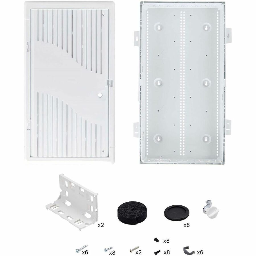 Alternate-Image8 Image for StarTech.com 28in Wall-Mount Media Enclosure, Cable Management Box for Network Distribution, Mounting Fixtures/Modules Included, White