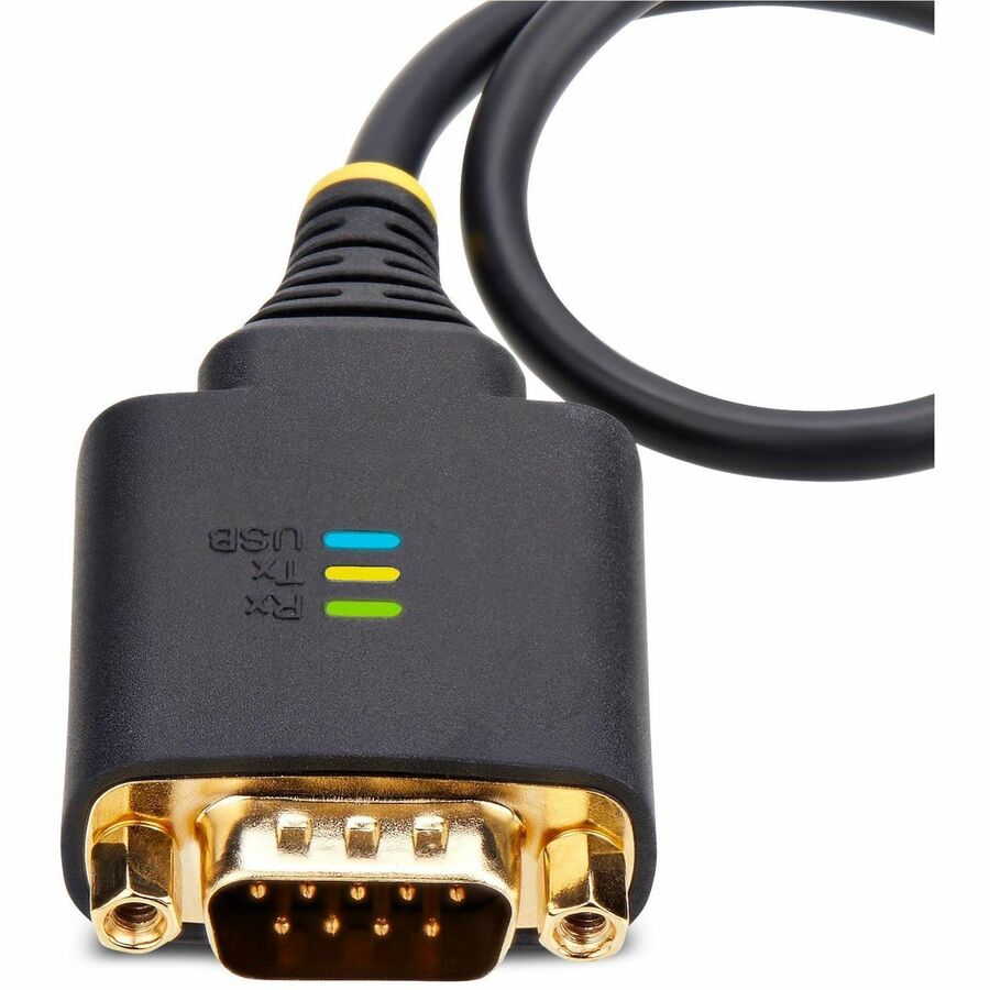 Alternate-Image4 Image for StarTech.com 1ft (30cm) USB to Serial Adapter Cable, COM Retention, FTDI, DB9 RS232, Interchangeable DB9 Nuts/Screws, Windows/macOS/Linux