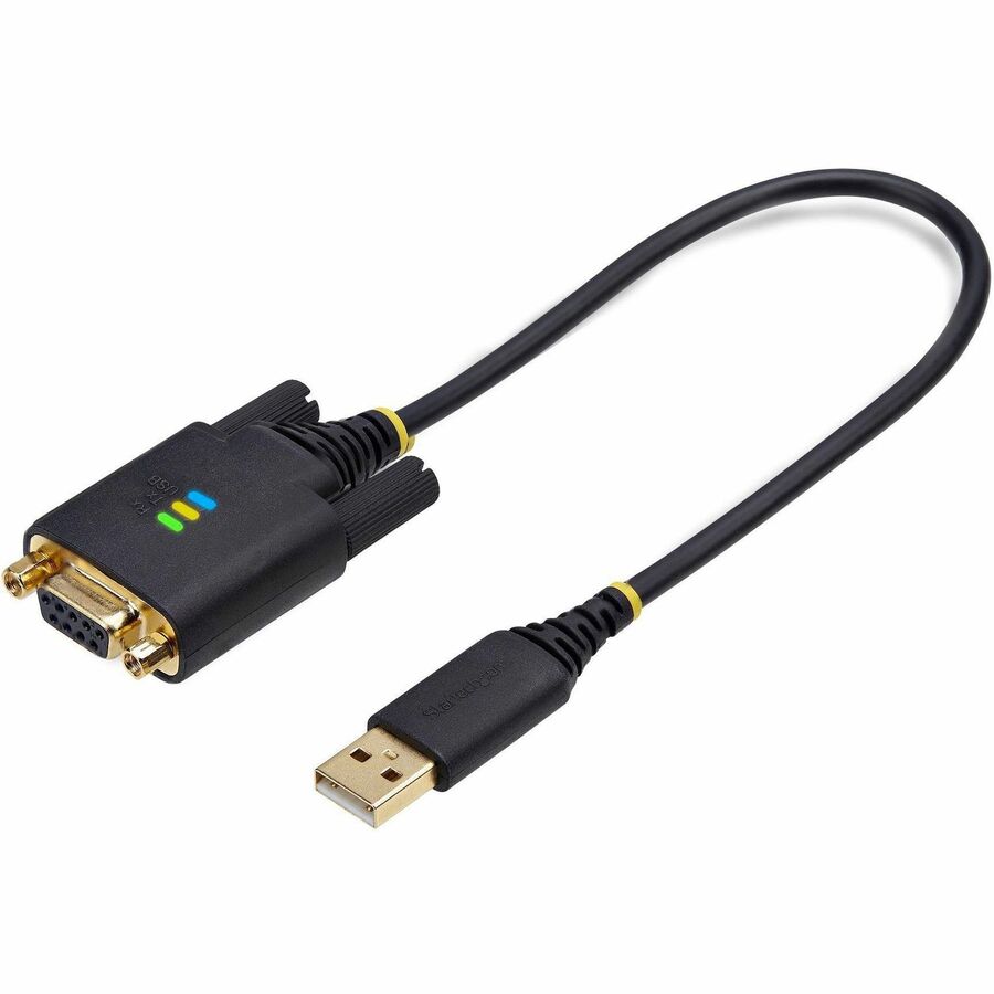 Alternate-Image1 Image for StarTech.com 1ft/30cm USB to Null Modem Serial Adapter Cable, COM Retention, FTDI, RS232, Changeable DB9 Nuts/Screws, Windows/macOS/Linux