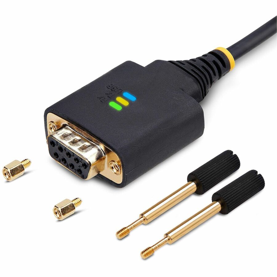 Alternate-Image7 Image for StarTech.com 1ft/30cm USB to Null Modem Serial Adapter Cable, COM Retention, FTDI, RS232, Changeable DB9 Nuts/Screws, Windows/macOS/Linux