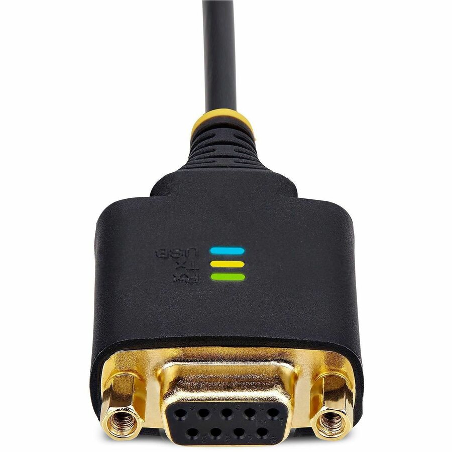 Alternate-Image4 Image for StarTech.com 1ft/30cm USB to Null Modem Serial Adapter Cable, COM Retention, FTDI, RS232, Changeable DB9 Nuts/Screws, Windows/macOS/Linux
