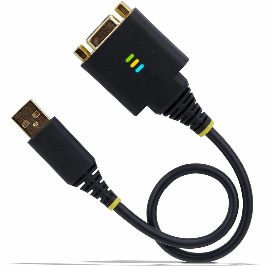 Alternate-Image6 Image for StarTech.com 1ft/30cm USB to Null Modem Serial Adapter Cable, COM Retention, FTDI, RS232, Changeable DB9 Nuts/Screws, Windows/macOS/Linux