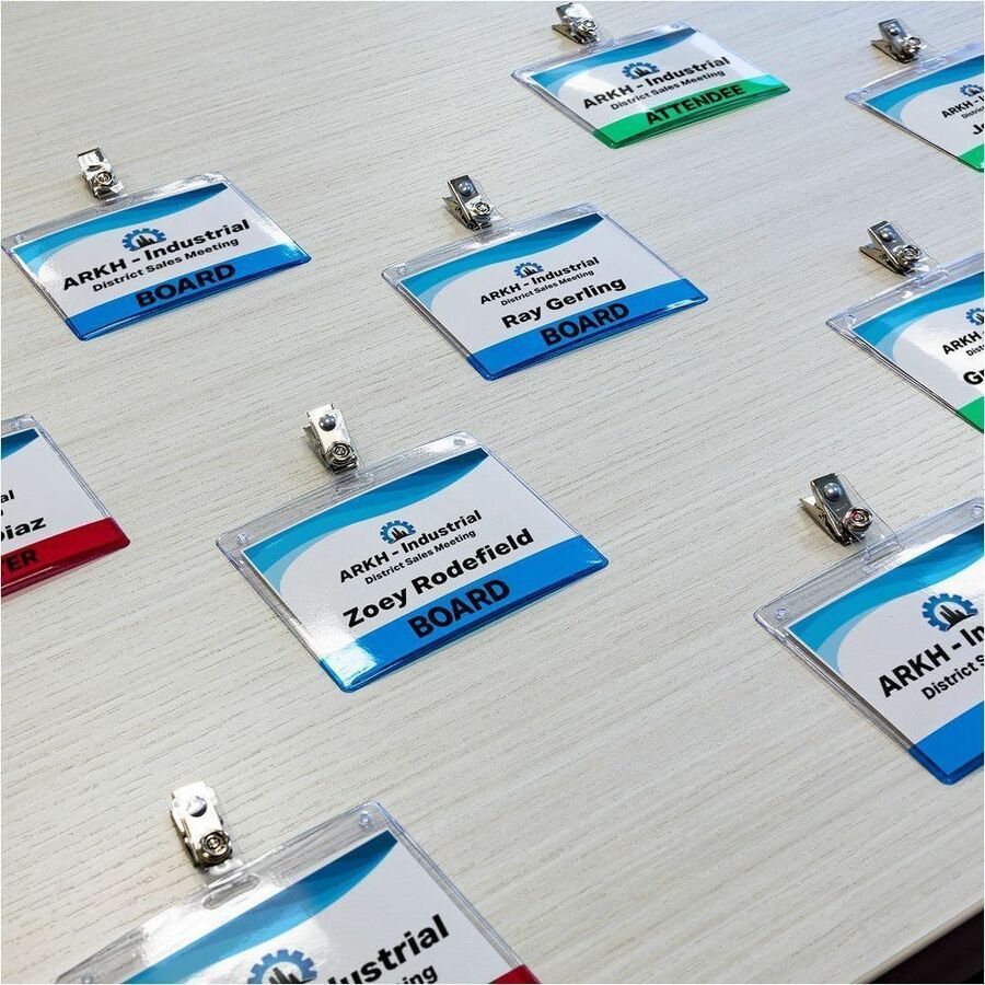 Avery Translucent Colour Bar Vinyl Name Tag Holders Pack of 10 Holders, Blue - 45909
