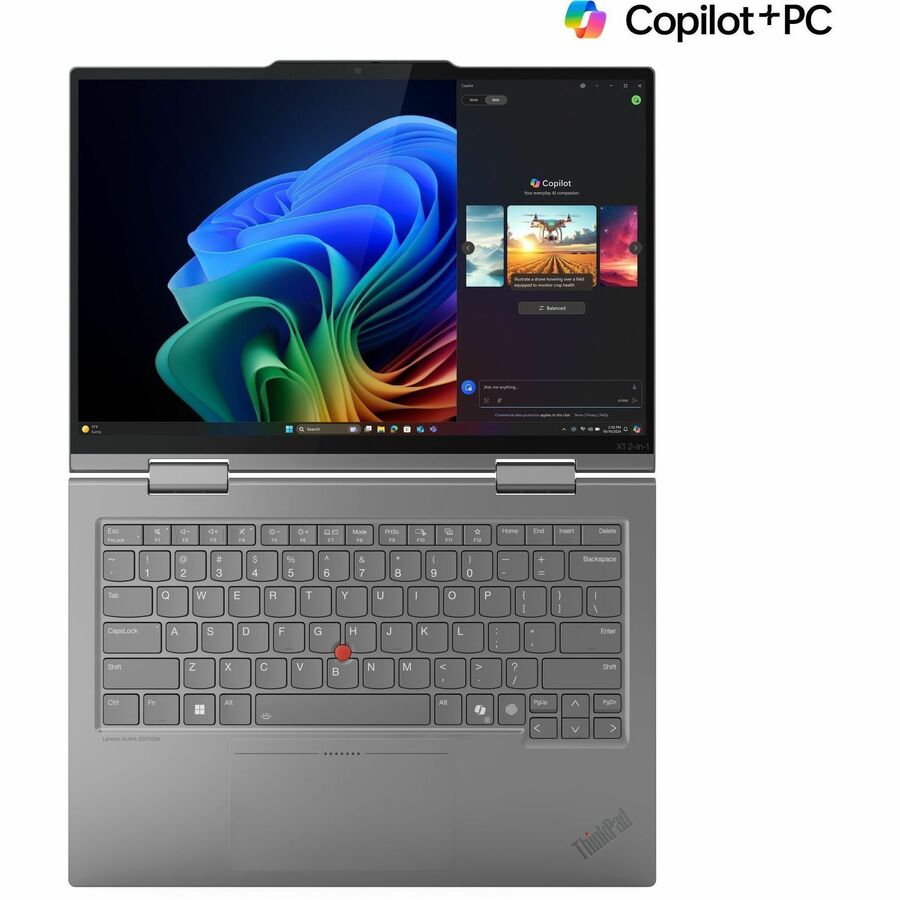 Alternate-Image3 Image for Lenovo Thinkpad X1 Gen 10 21NU0036US 14" Touchscreen Convertible Copilot+ PC 2 in 1 Notebook - WUXGA - Intel Core Ultra 7 268V - Intel Evo Platform - 32 GB - 512 GB SSD - English Keyboard - Gray