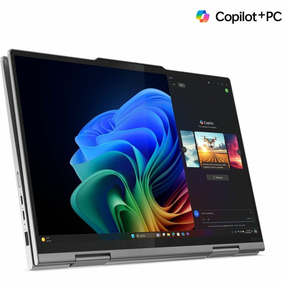 Alternate-Image9 Image for Lenovo Thinkpad X1 Gen 10 21NU0036US 14" Touchscreen Convertible Copilot+ PC 2 in 1 Notebook - WUXGA - Intel Core Ultra 7 268V - Intel Evo Platform - 32 GB - 512 GB SSD - English Keyboard - Gray
