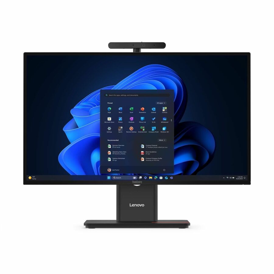 Front Image for Lenovo ThinkCentre M90a Gen 6 13AT0004US All-in-One Computer - Intel Core Ultra 5 2nd Gen 225 - 16 GB - 512 GB SSD - 23.8" Full HD - Desktop - Black