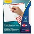 Avery&reg; Print & Apply Clear Label Dividers with Index Maker&reg;and Easy Apply™ Labels for Laser and Inkjet Printers, 8 tabs, 5 sets