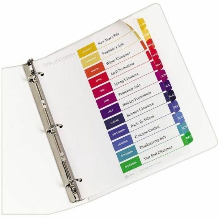 Avery Ready Index&reg; Table of Contents Dividers 12 Tabs, for Laser and Inkjet Printers - 11141