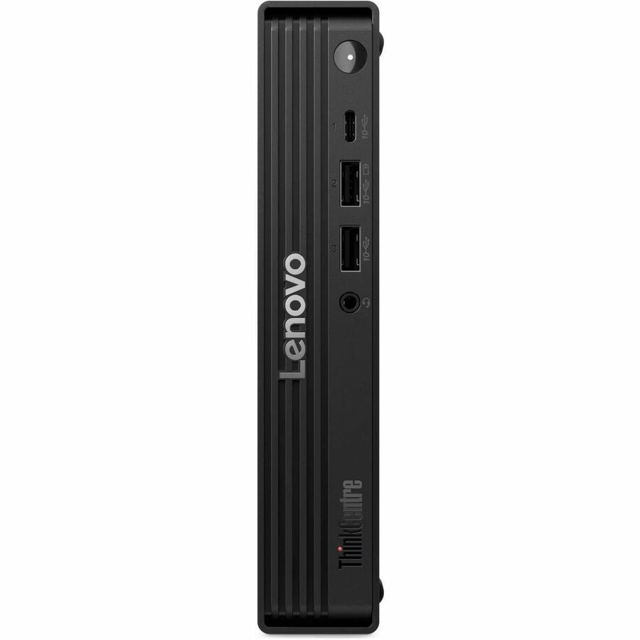 Front Image for Lenovo ThinkCentre M70q Gen 6 13A40029US Desktop Computer - Intel Core Ultra 5 225T - 16 GB - 512 GB SSD - Tiny - Black