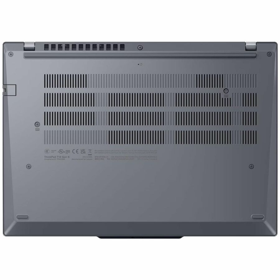 Bottom Image for Lenovo ThinkPad T14 Gen 6 21QJ00CRUS 14" Copilot+ PC Notebook - WUXGA - 60 Hz - AMD Ryzen AI 5 PRO 340 - 16 GB - 256 GB SSD - English Keyboard - Gray