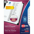 Avery Ready Index&reg; Table of Contents Dividers 15 Tabs, for Laser and Inkjet Printers