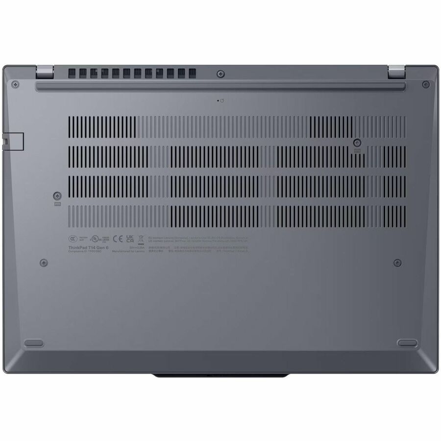 Bottom Image for Lenovo ThinkPad T14 Gen 6 21QC001XUS 14" Notebook - WUXGA - Intel Core Ultra 5 225U - 16 GB - 256 GB SSD - English Keyboard - Gray